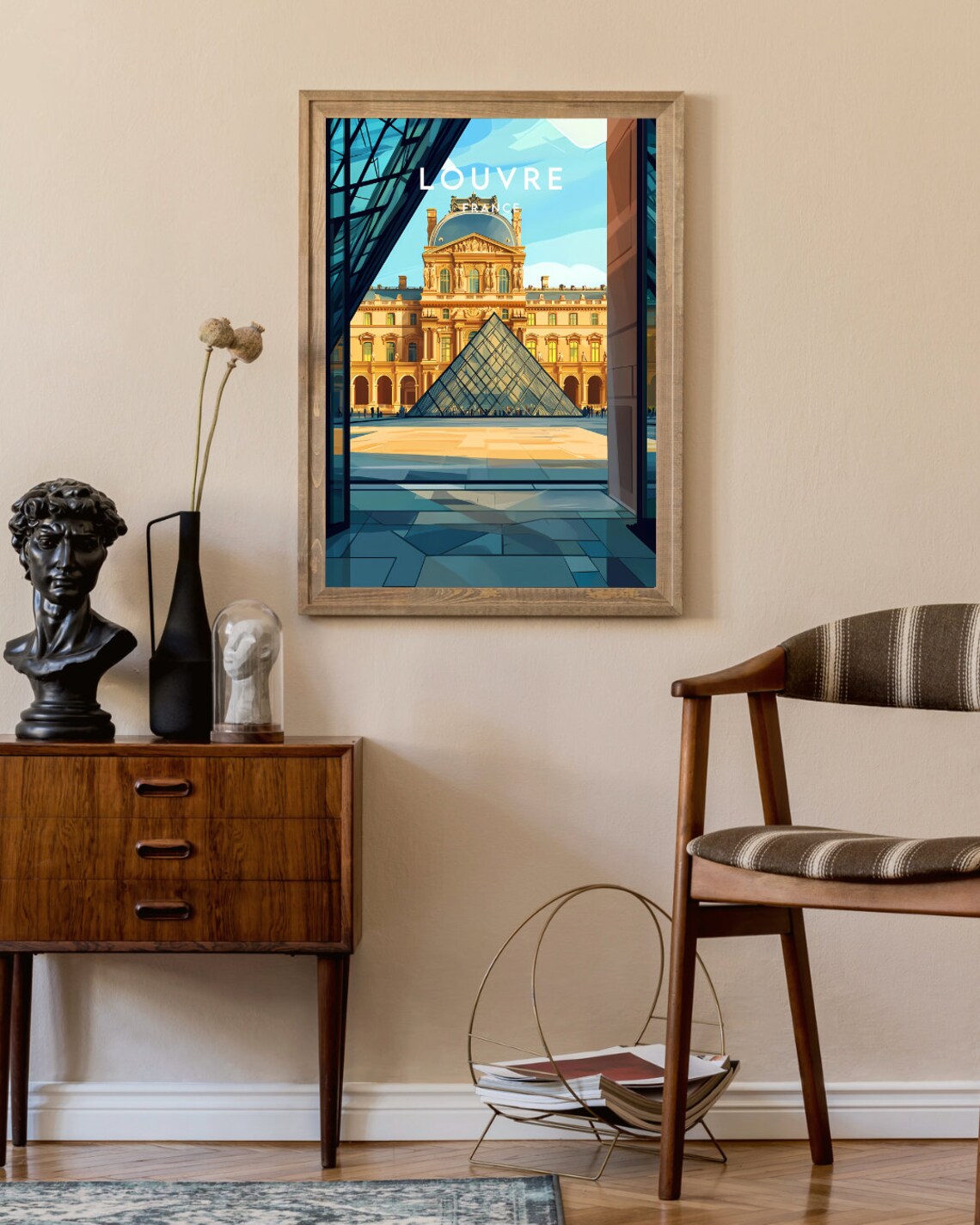 Louvre Pyramid Paris Museum France Grand City Travel Art Poster - Image 2