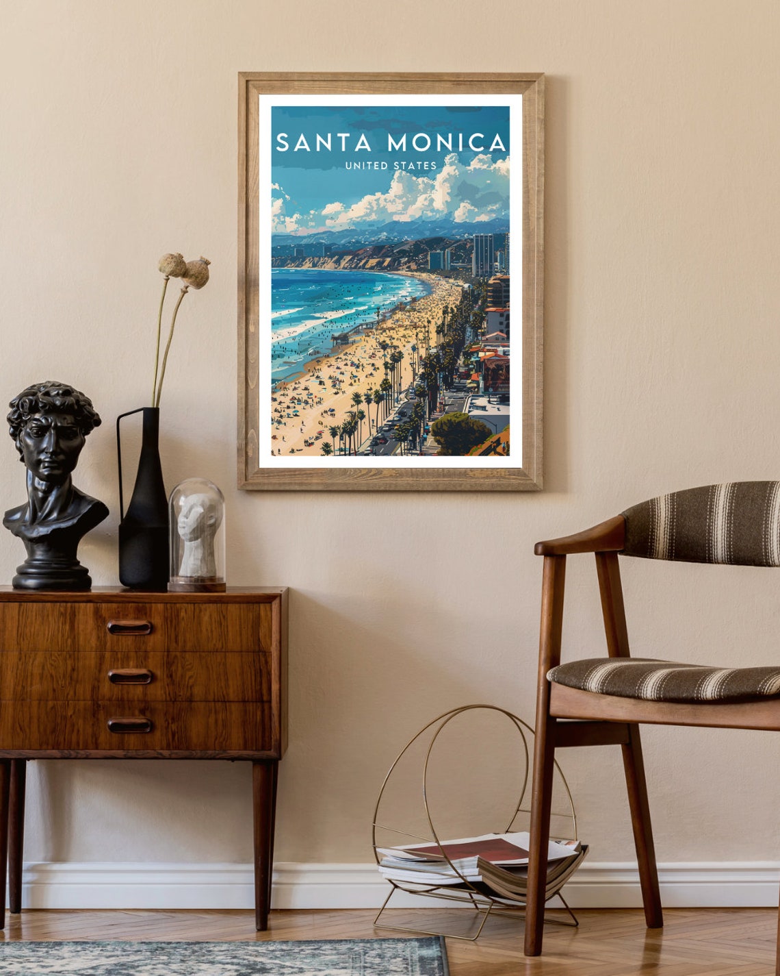 Santa Monica Travel Print United States Santa Monica Poster America Poster Travel Wall Art America Print Santa Monica Usa California - Image 2