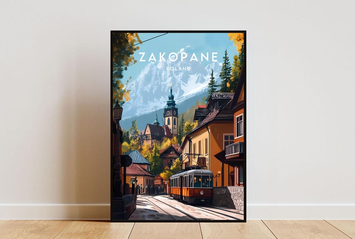 Zakopane Travel Print Poland Zakopane Poster Poland Poster Travel Wall Art Poland Print Poland Zakopane Print Europe Polish Poster