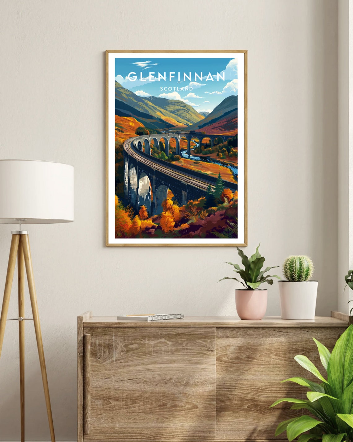 Glenfinnan Viaduct Travel Print Scotland Glenfinnan Poster Scotland Poster Travel Wall Art Scotland Print Scotland Glenfinnan Bridge - Image 3