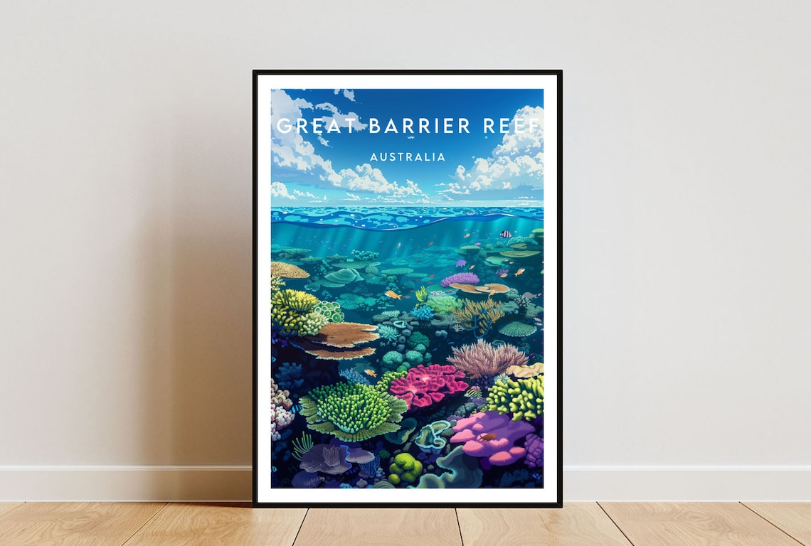 Great Barrier Reef, Australia Travel Poster Print