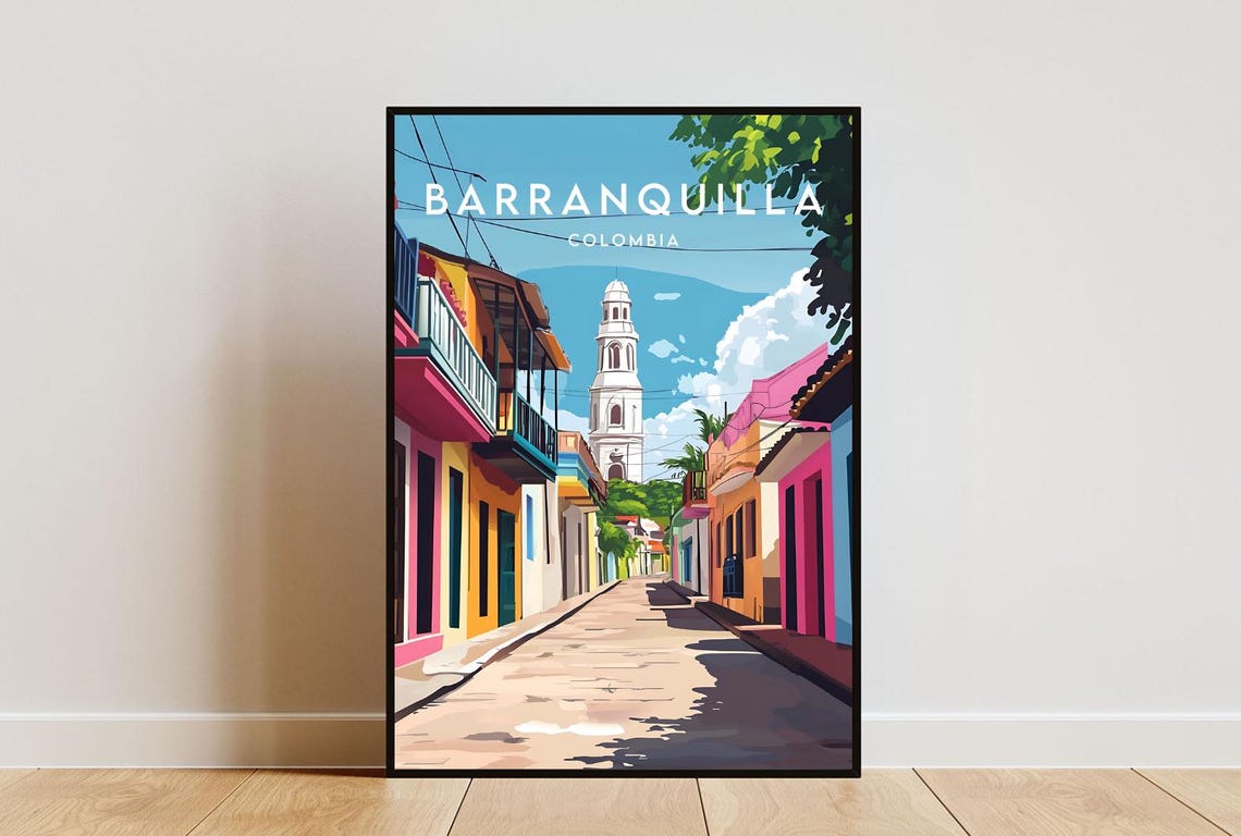 Barranquilla Travel Print Colombia Barranquilla Poster Colombia Poster Travel Wall Art Colombia Print Barranquilla Print