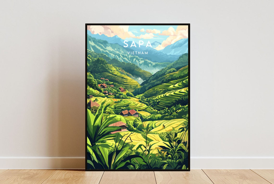 Sapa Travel Print Vietnam Sapa Poster Vietnam Poster Travel Wall Art Vietnam Print Sapa Wall Art Sapa Se Asia Sapa Print Asia