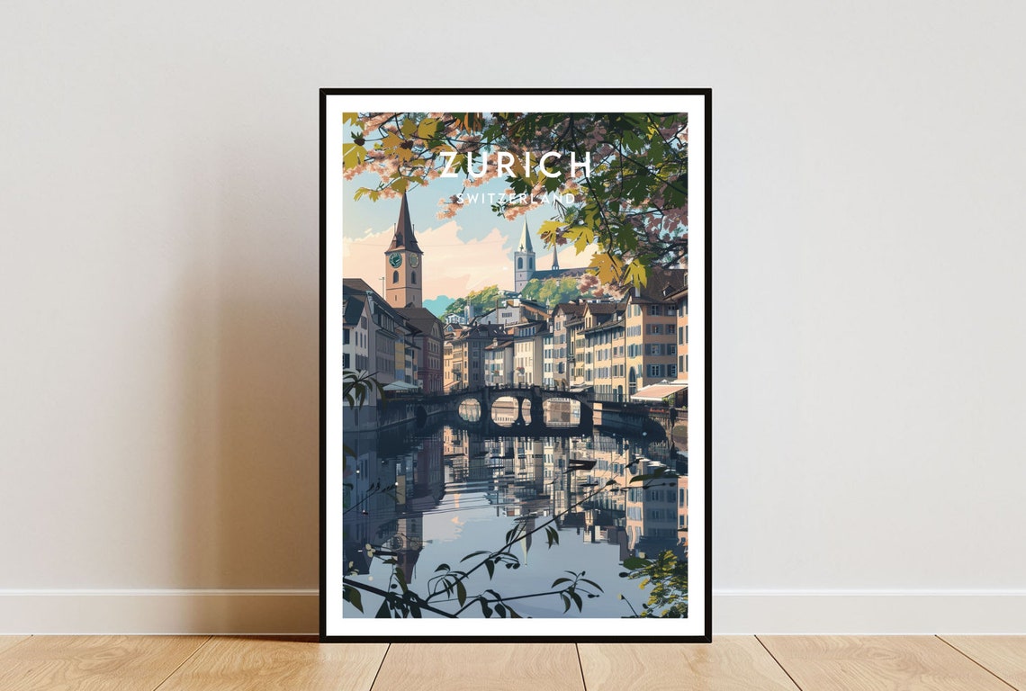Zurich Travel Print Switzerland Zurich Poster Switzerland Poster Travel Wall Art Switzerland Print Switzerland Europe Zurich