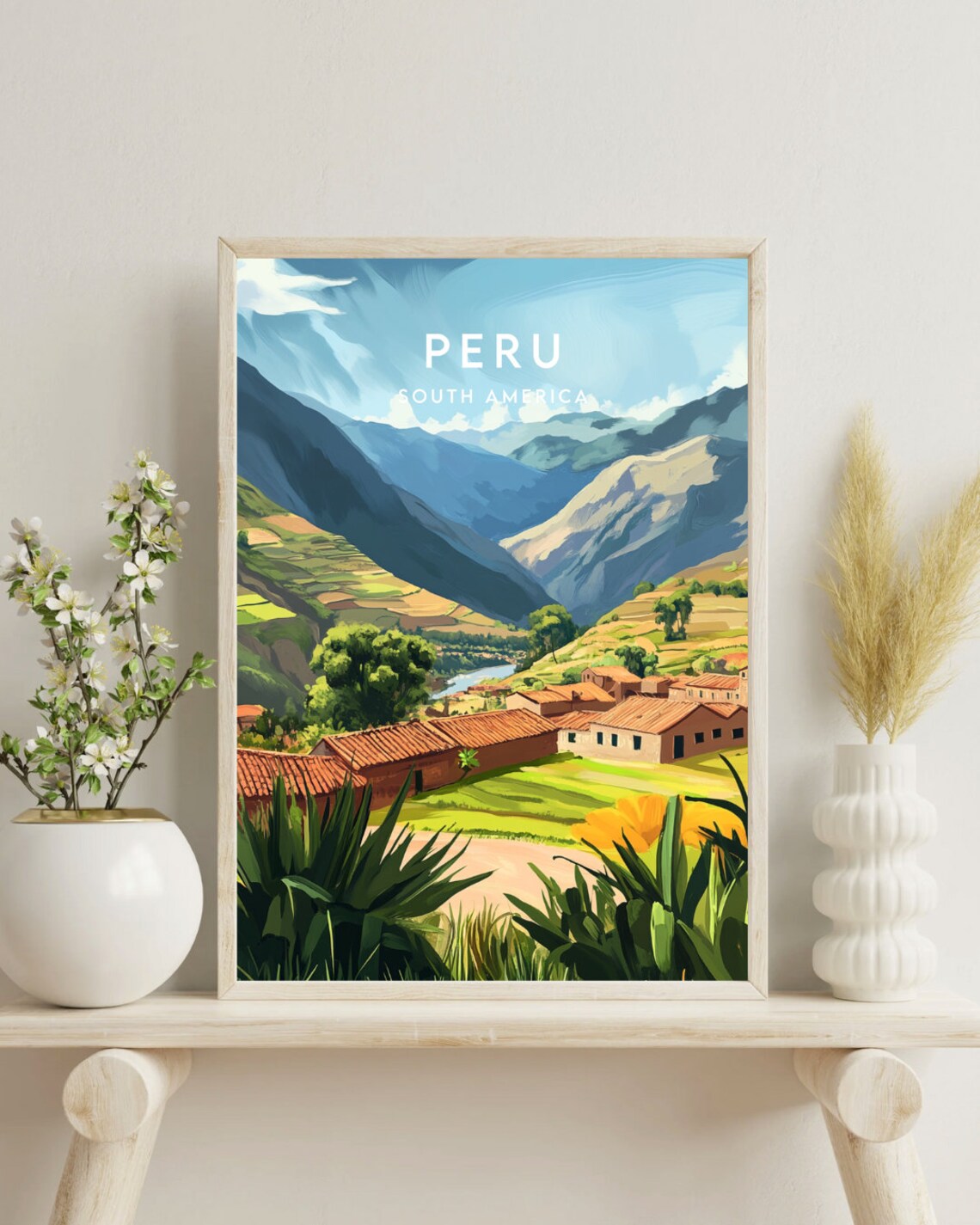 Peru South America Andes Valley Terraces Mountain Travel Poster - Image 4