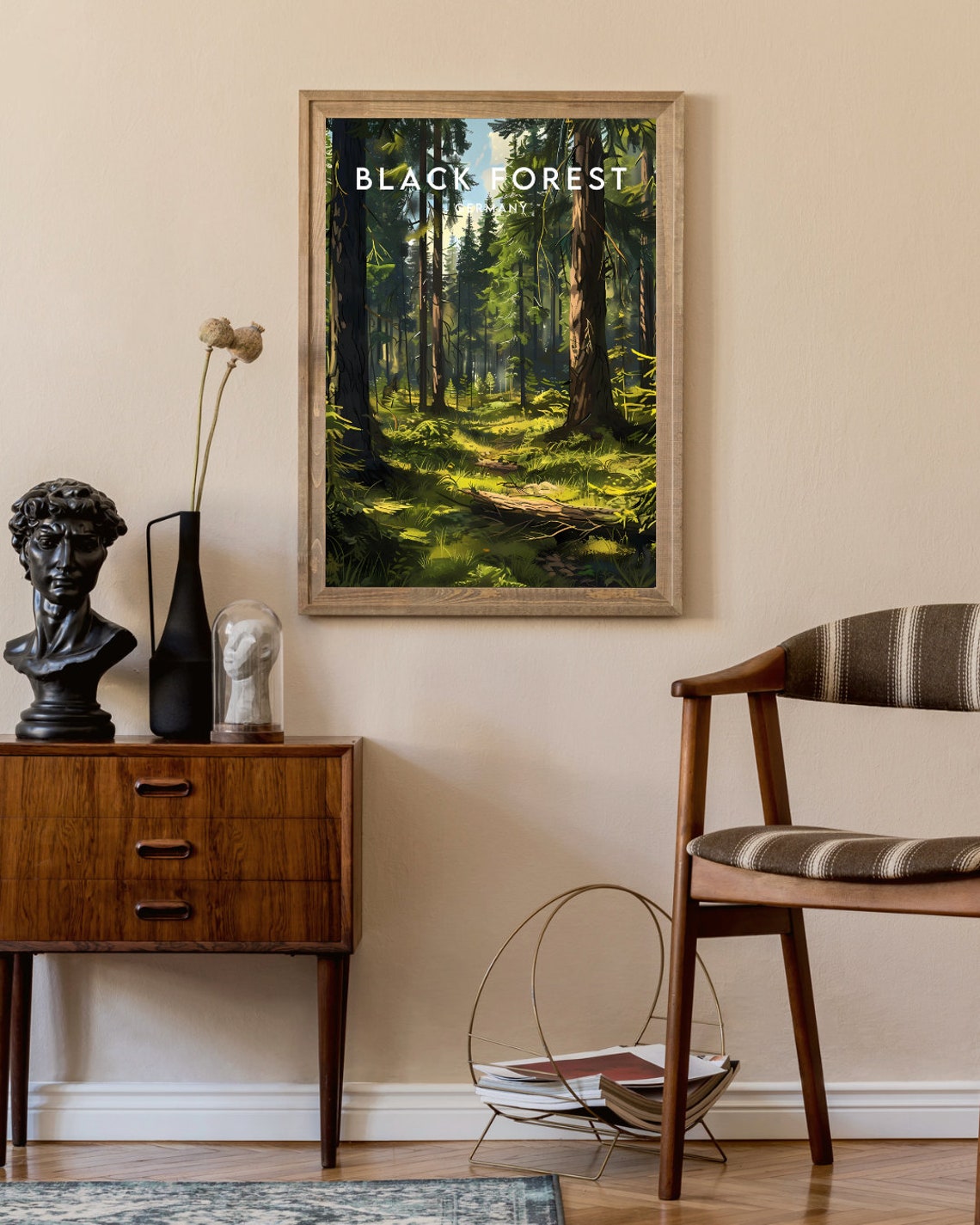 Black Forest Germany Pine Woods Mossy Trail Forest Calm Travel Poster - Image 2