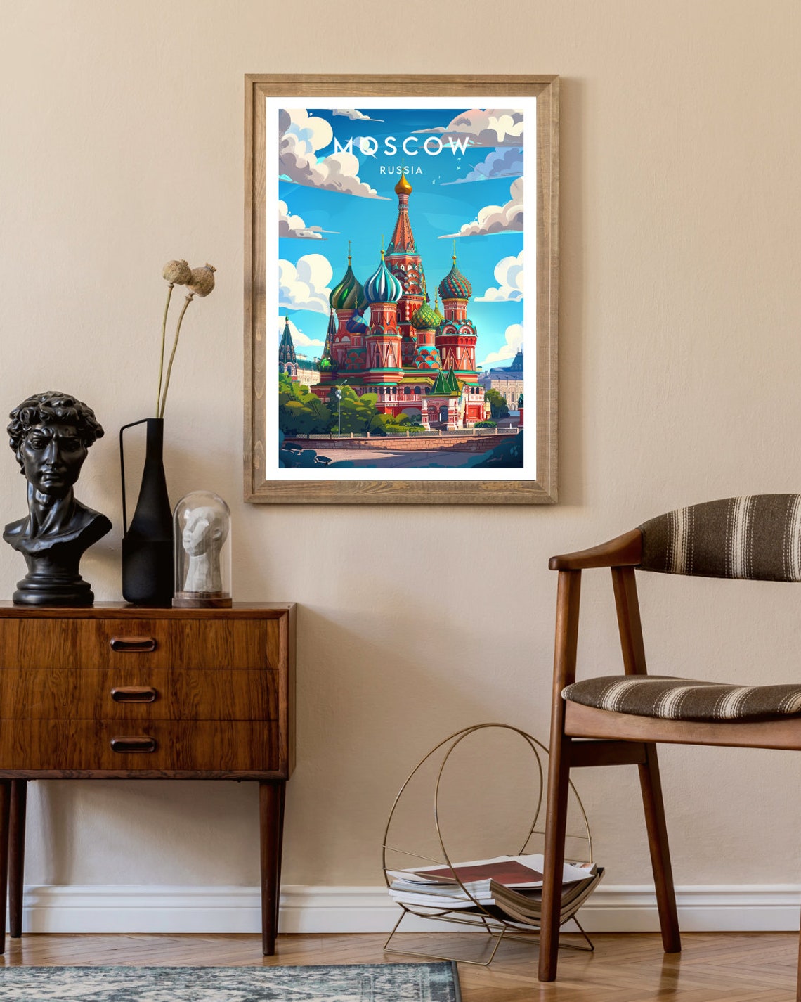 Moscow Russia Saint Basils Cathedral Colorful Domes Art Poster - Image 2