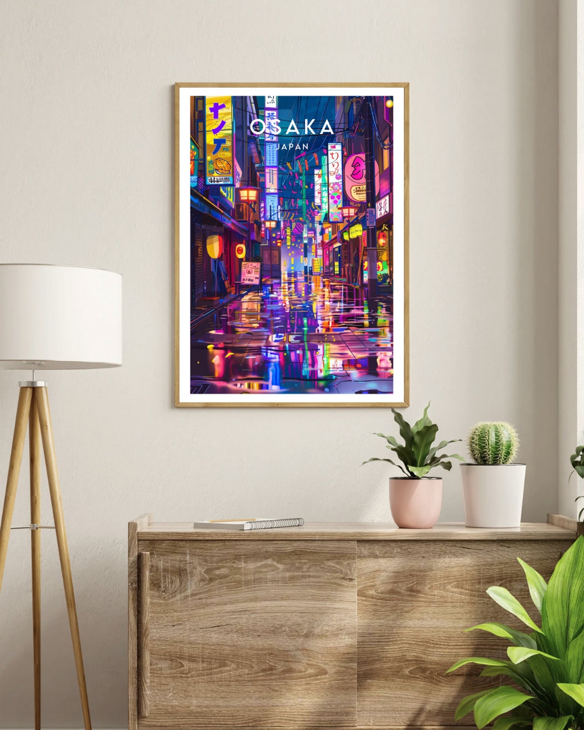 Osaka Travel Print Japan Osaka Poster Japan Poster Travel Wall Art Japan Print Osaka Neon Lights Print Japanese Poster Japan - Image 3