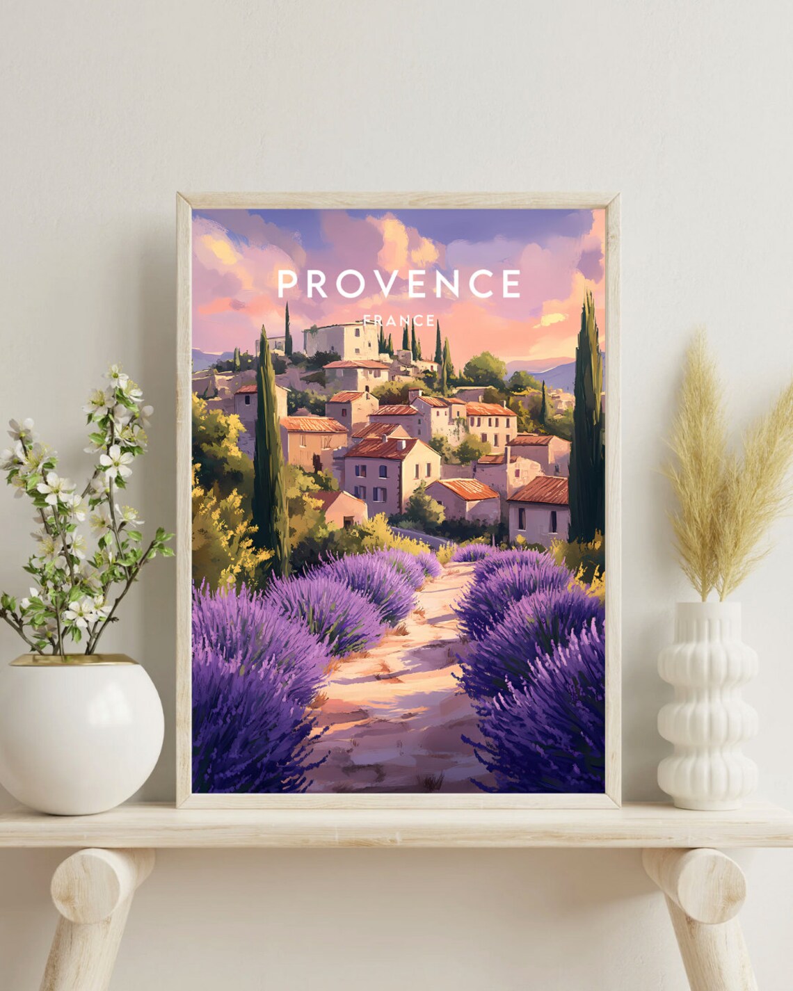 Provence France Lavender Fields Hilltop Village Travel Poster - Image 4