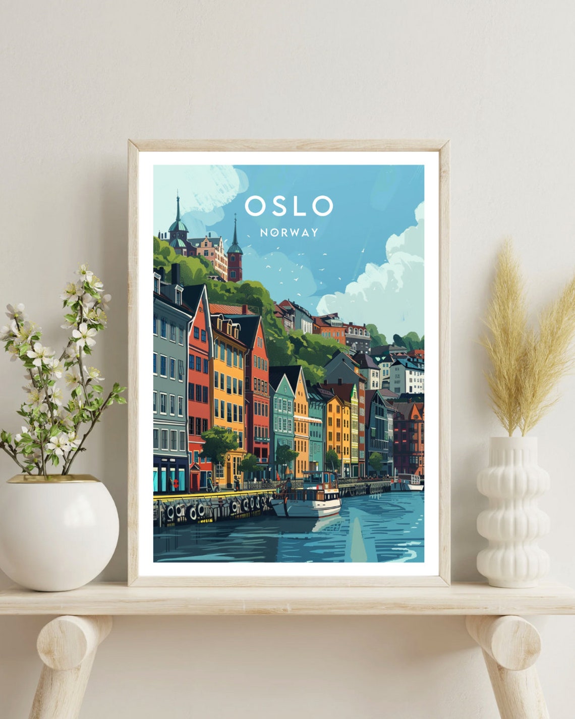 Oslo Travel Print Norway Oslo Poster Norway Poster Travel Wall Art Norway Print Poster Norway Europe Oslo Scandinavia - Image 4