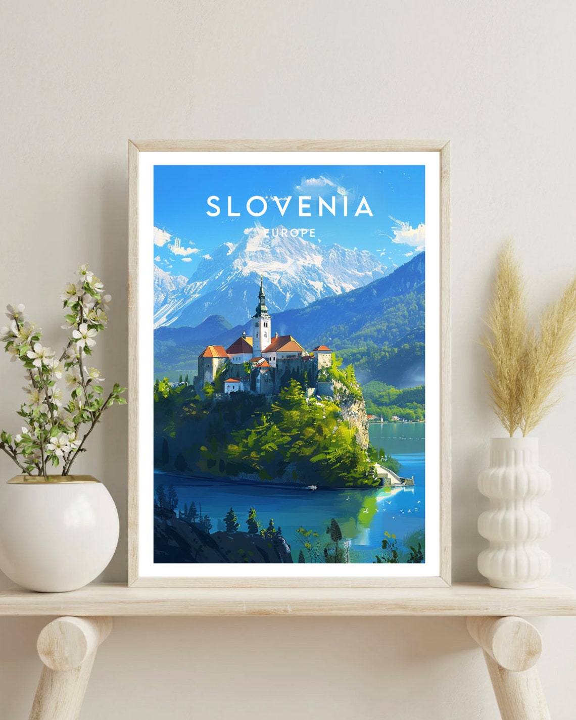 Slovenia Travel Print Europe Europe Poster Slovenia Poster Travel Wall Art Slovenia Print Slovenia Europe Lake Bled Poster - Image 4