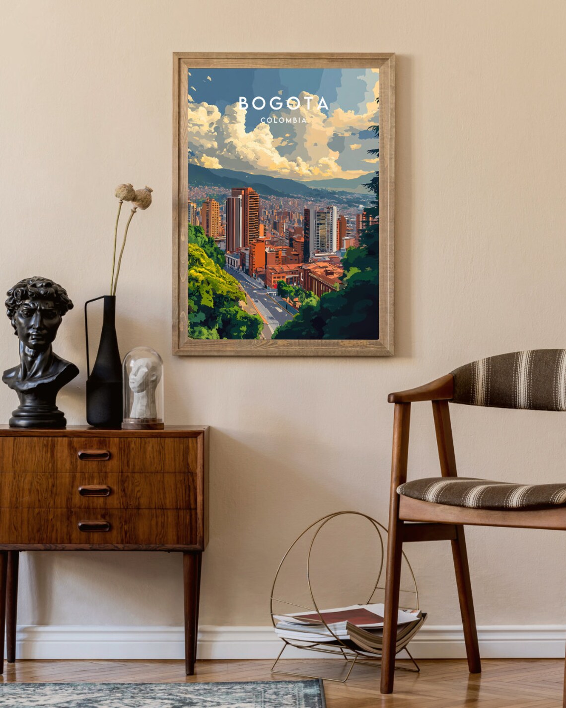 Bogota Colombia Mountain City Skyline Modern Travel Art Poster - Image 2