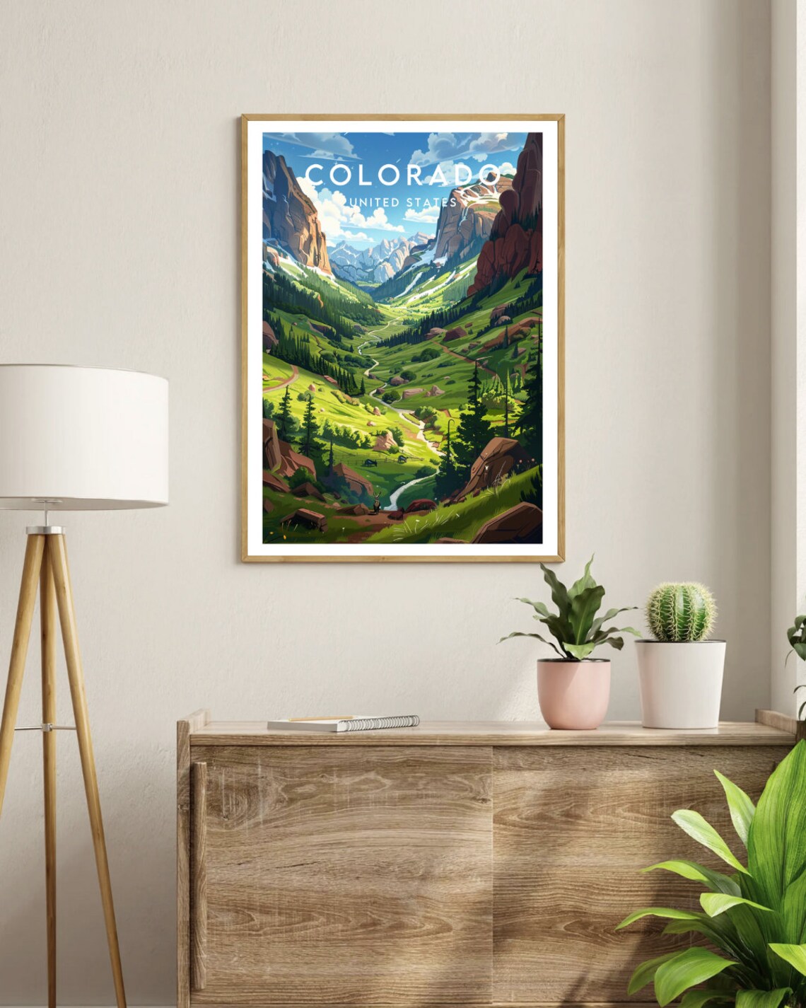 Colorado United States Green Mountain Valley Stream Travel Poster - Image 3