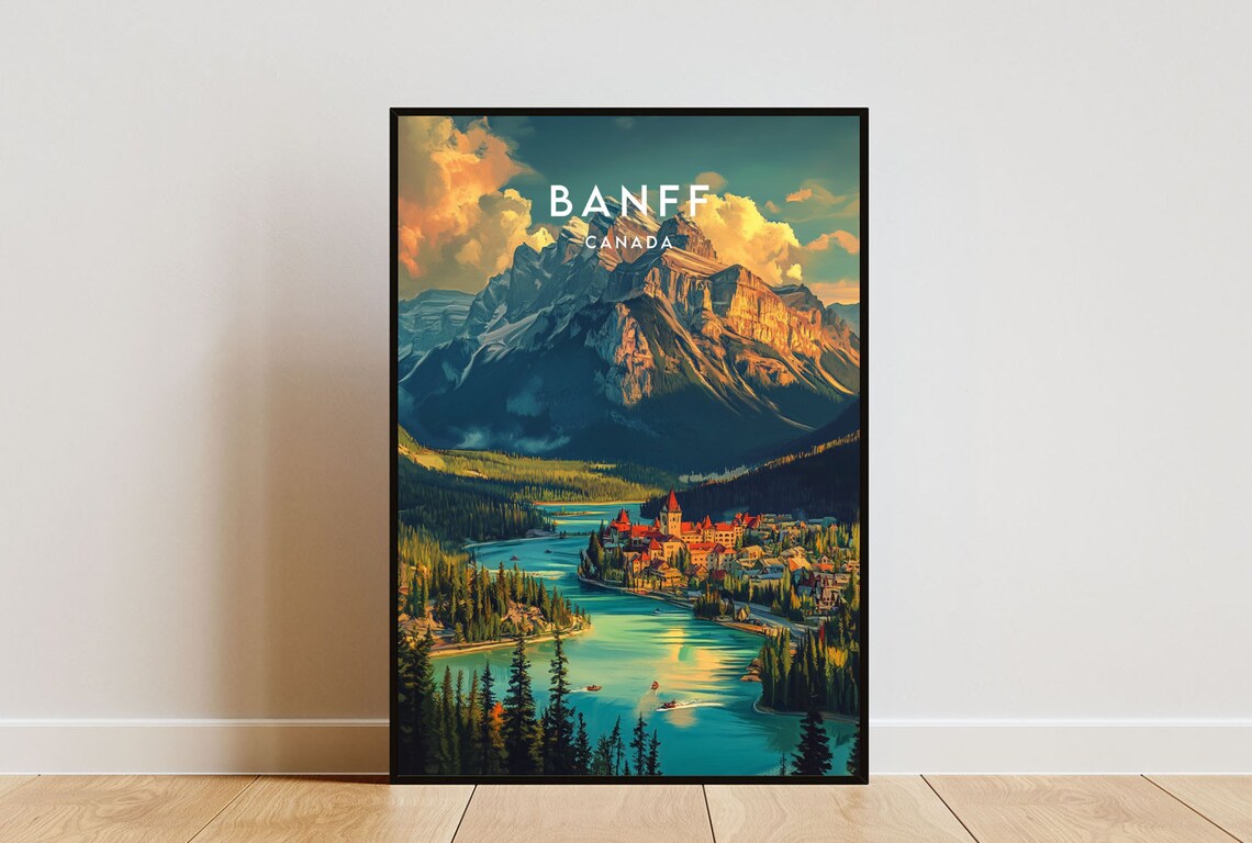 Banff Travel Poster, Canada Travel Wall Art