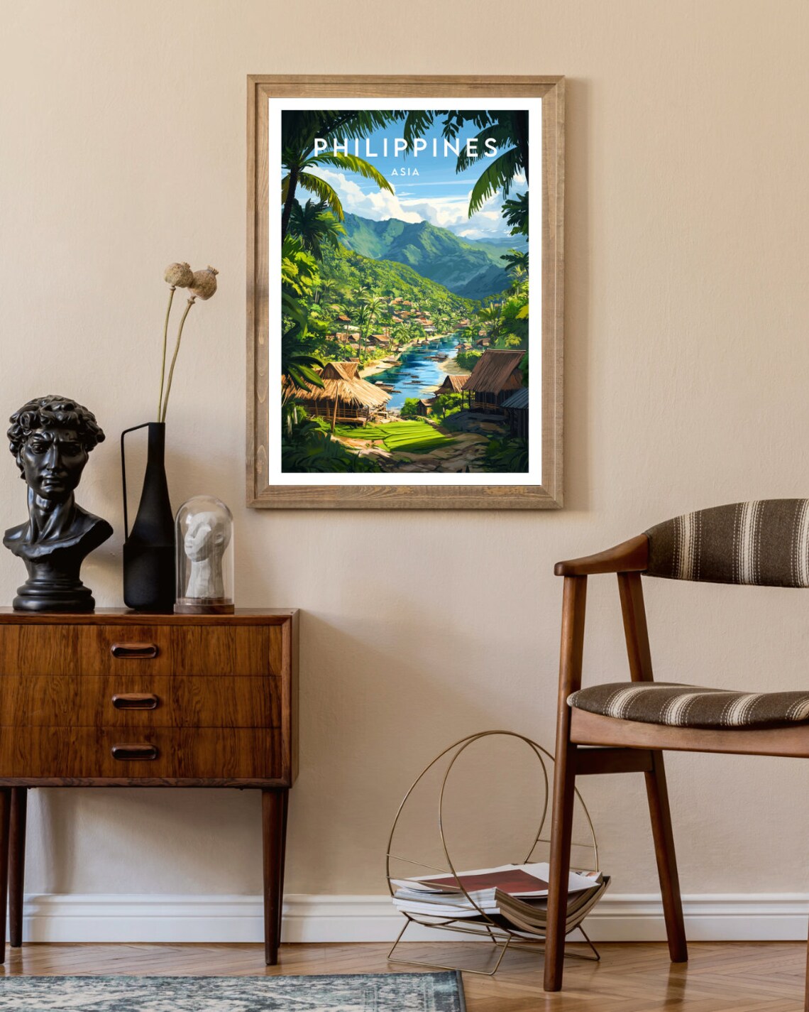Philippines Asia Tropical River Valley Rice Terraces Village Poster - Image 2