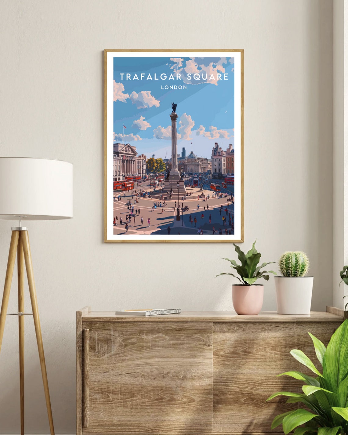 Trafalgar Square Travel Print London Trafalgar Square Poster London Poster Travel Art London Print England London Trafalgar Square - Image 3