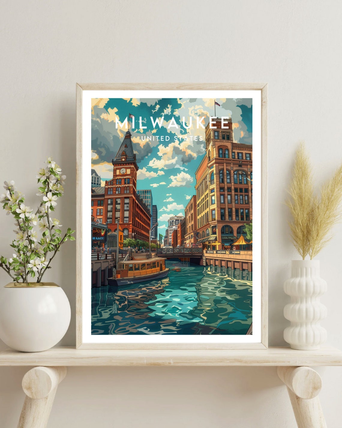 Milwaukee Travel Print United States Milwaukee Poster America Poster Travel Wall Art America Print America Milwaukee Usa Wisconsin - Image 4
