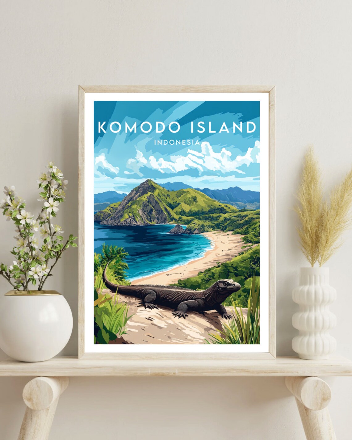 Komodo Island Travel Print Indonesia Komodo Island Poster Indonesia Poster Travel Wall Art Indonesia Print Indonesia Comodo Island - Image 4