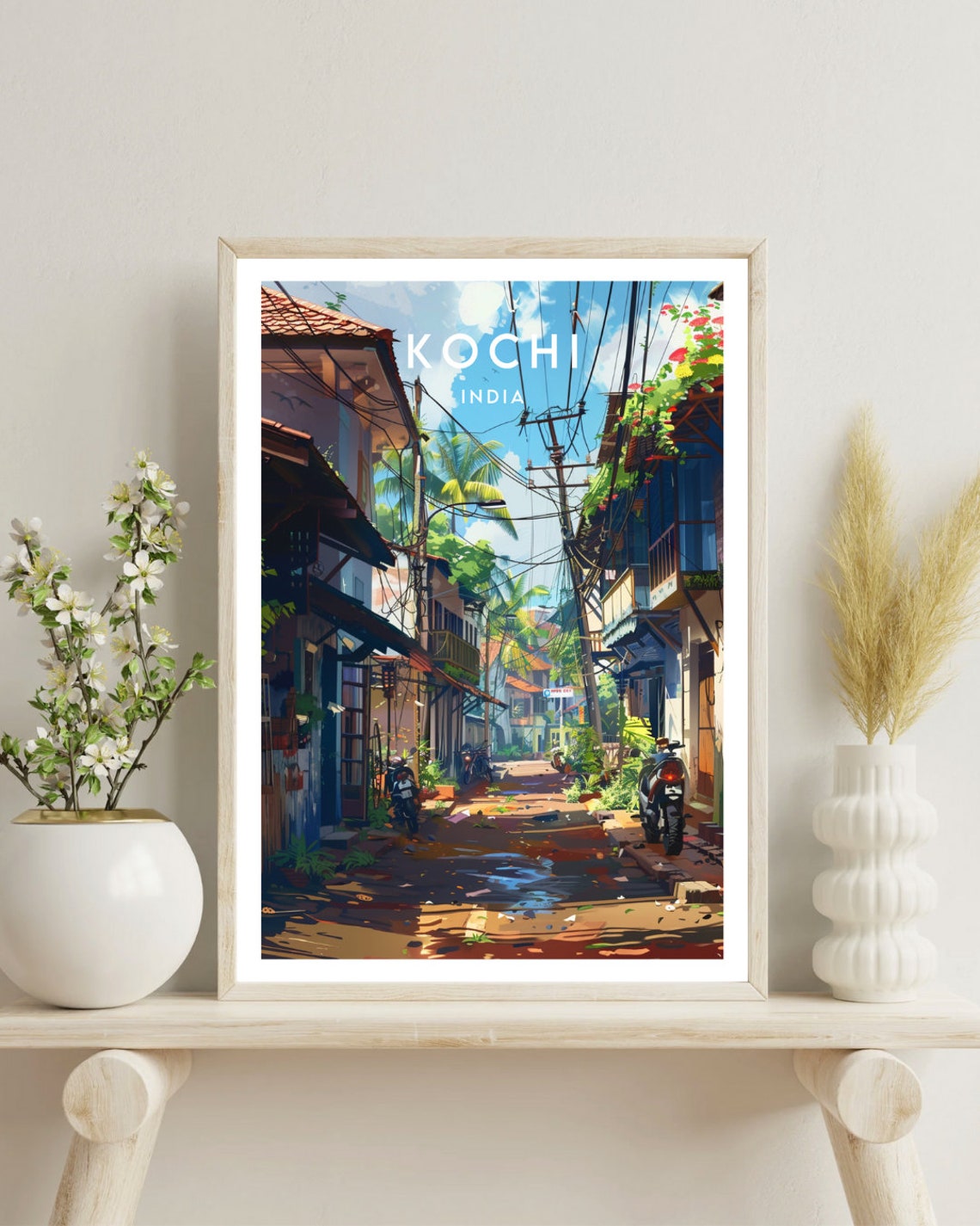 Kochi Travel Print India Kochi Poster India Poster Travel Wall Art India Print Kerala Poster South India Kerala India Asia Cochin - Image 4