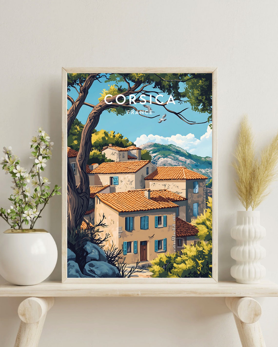Corsica Travel Print France Corsica Poster France Poster Travel Wall Art France Print France Wall Art Europe Print Corsica Wall Art - Image 4