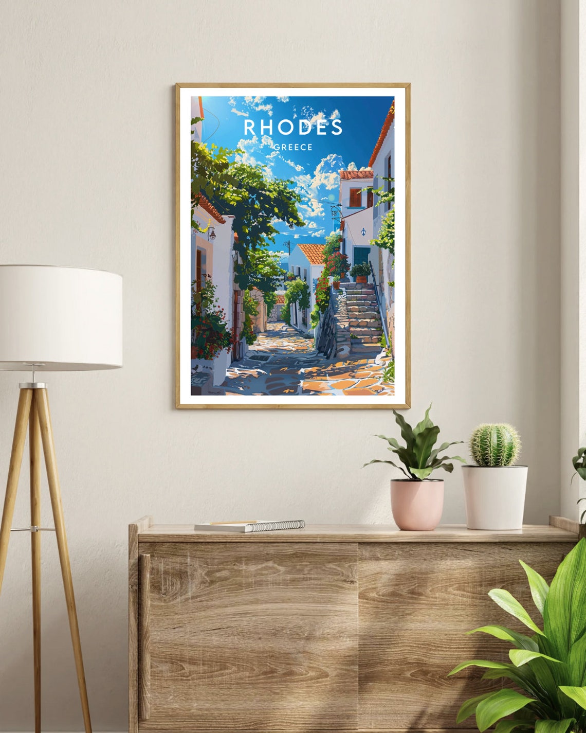 Rhodes Travel Print Greece Rhodes Poster Greece Poster Travel Wall Art Greece Print Poster Greece Europe Rhodes Greek Islands - Image 3