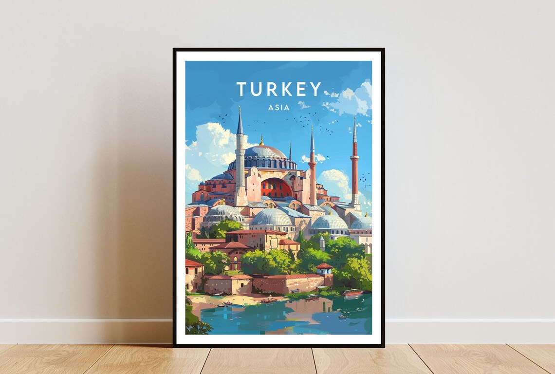 Turkey Asia Istanbul Hagia Sophia Grand Mosque Landmark Poster