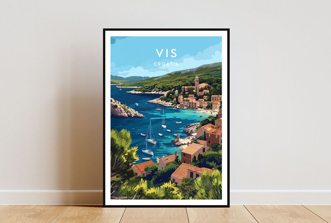 Vis Travel Poster, Croatia Europe Art Print