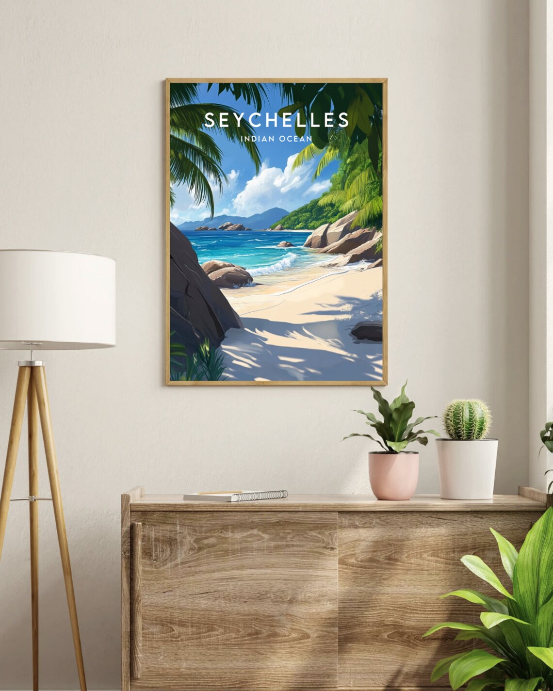 Seychelles Travel Poster, Indian Ocean Landscape - Image 3