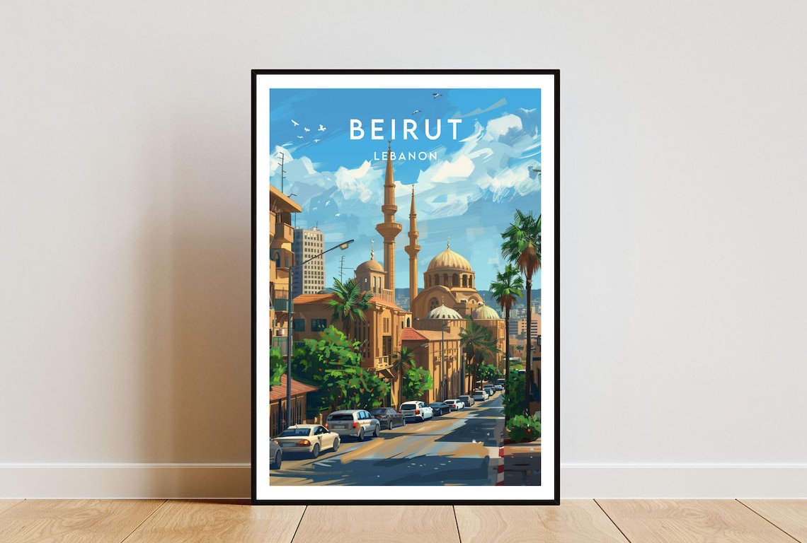 Beirut Travel Poster, Lebanon Travel Art Print