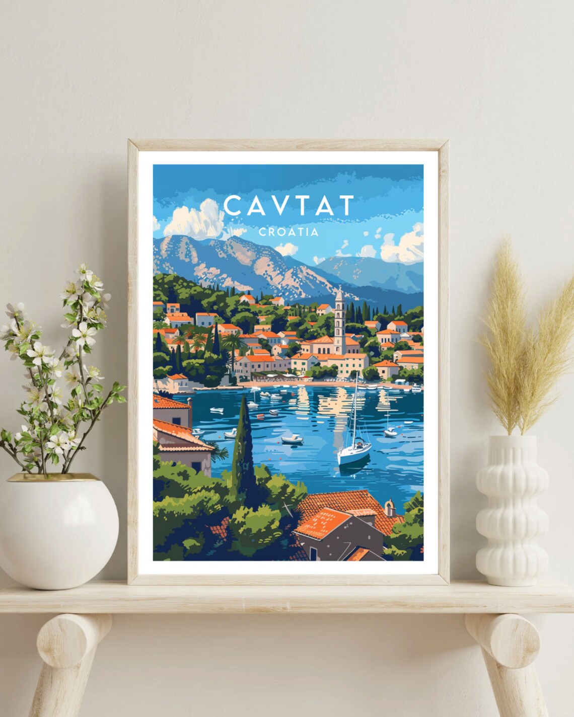 Cavtat Travel Poster, Croatia Europe Wall Art - Image 4