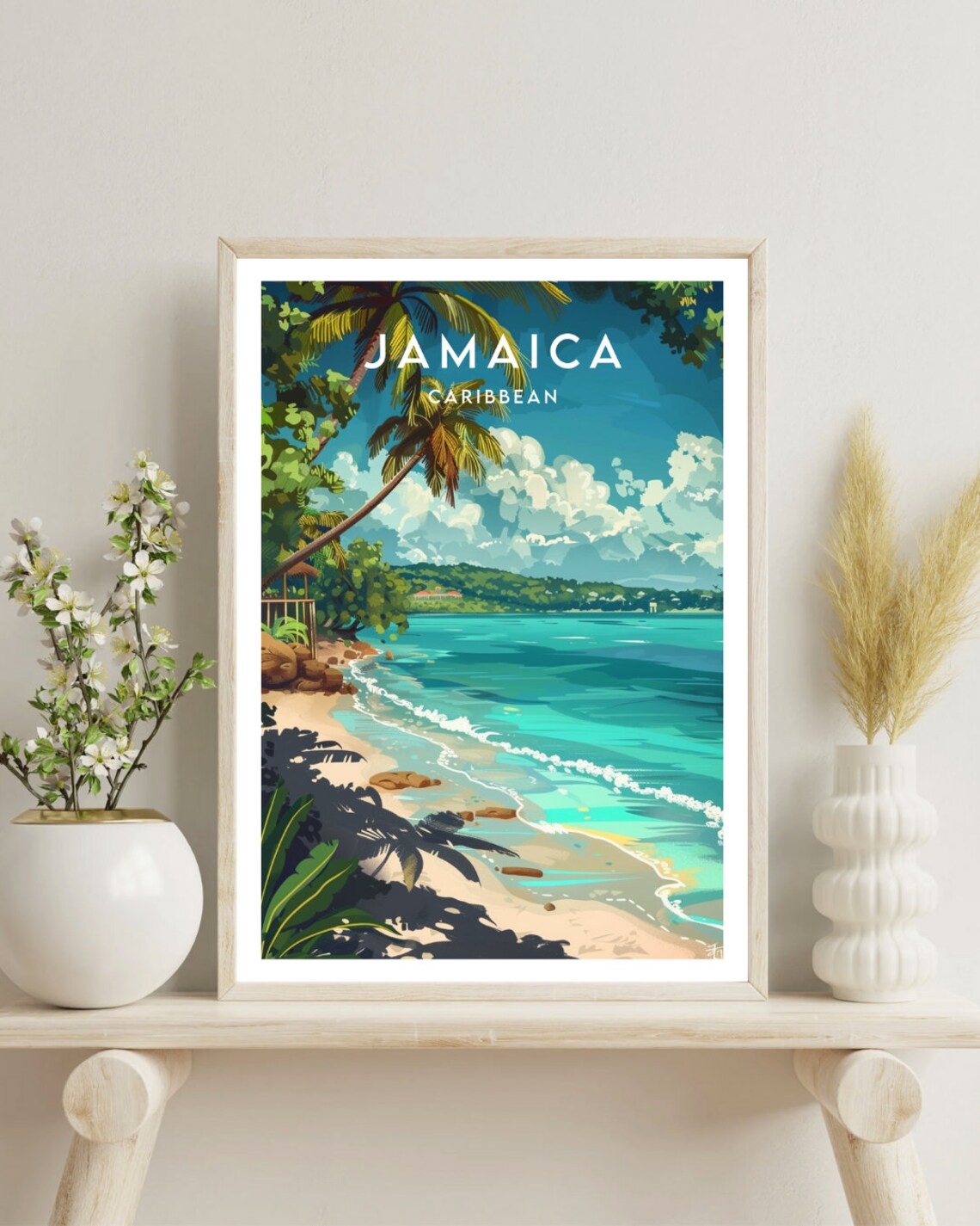 Jamaica Travel Poster, Caribbean Island View - Image 4