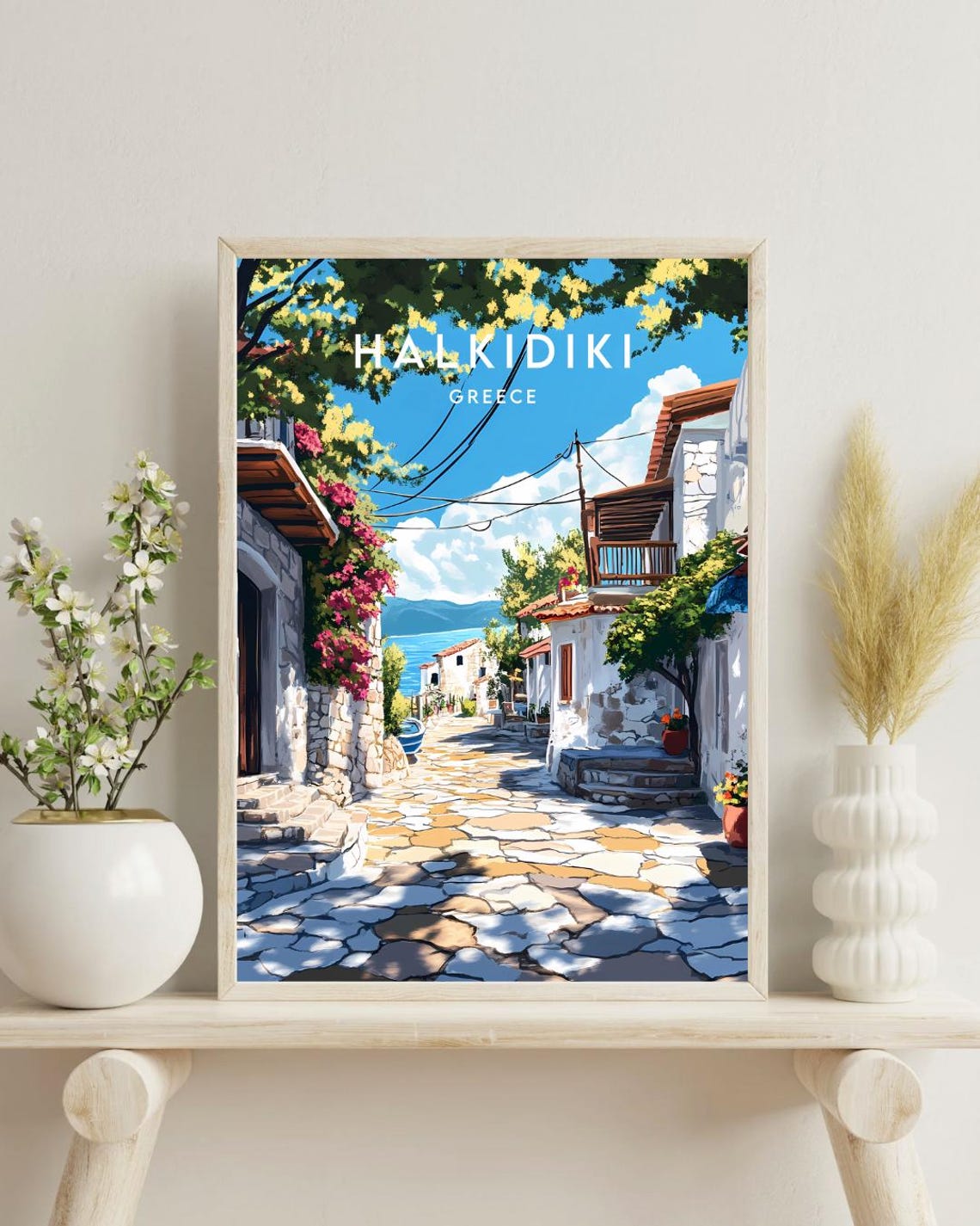 Halkidiki Travel Print Greece Halkidiki Poster Greece Poster Travel Wall Art Greece Print Greece Europe Art Halkidiki Print Greek - Image 4