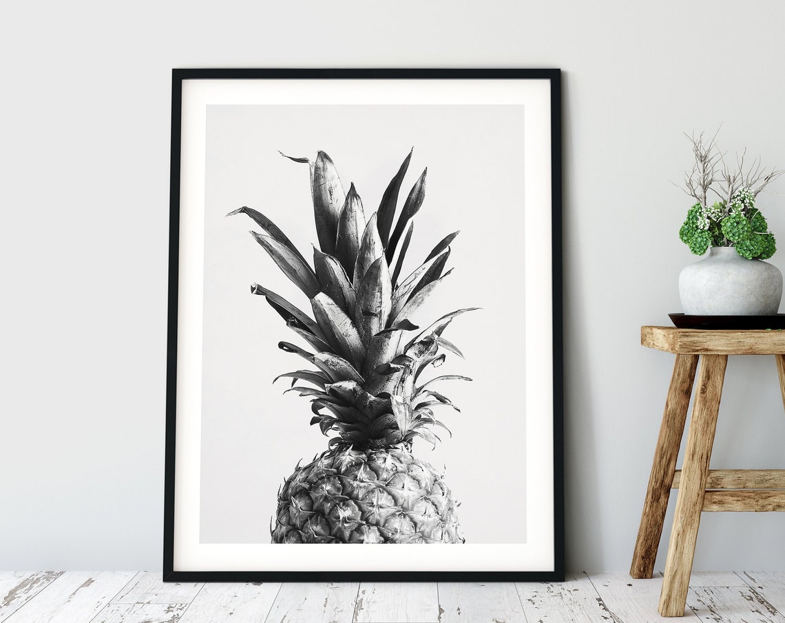Pineapple Print, Tropical Kitchen Decor