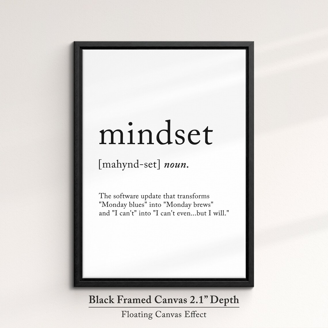 Mindset Funny Definition Dictionary Quote Minimalist Framed Print Framed Wall Art Poster Home Decor Interior Inspirational Gifts - Image 2