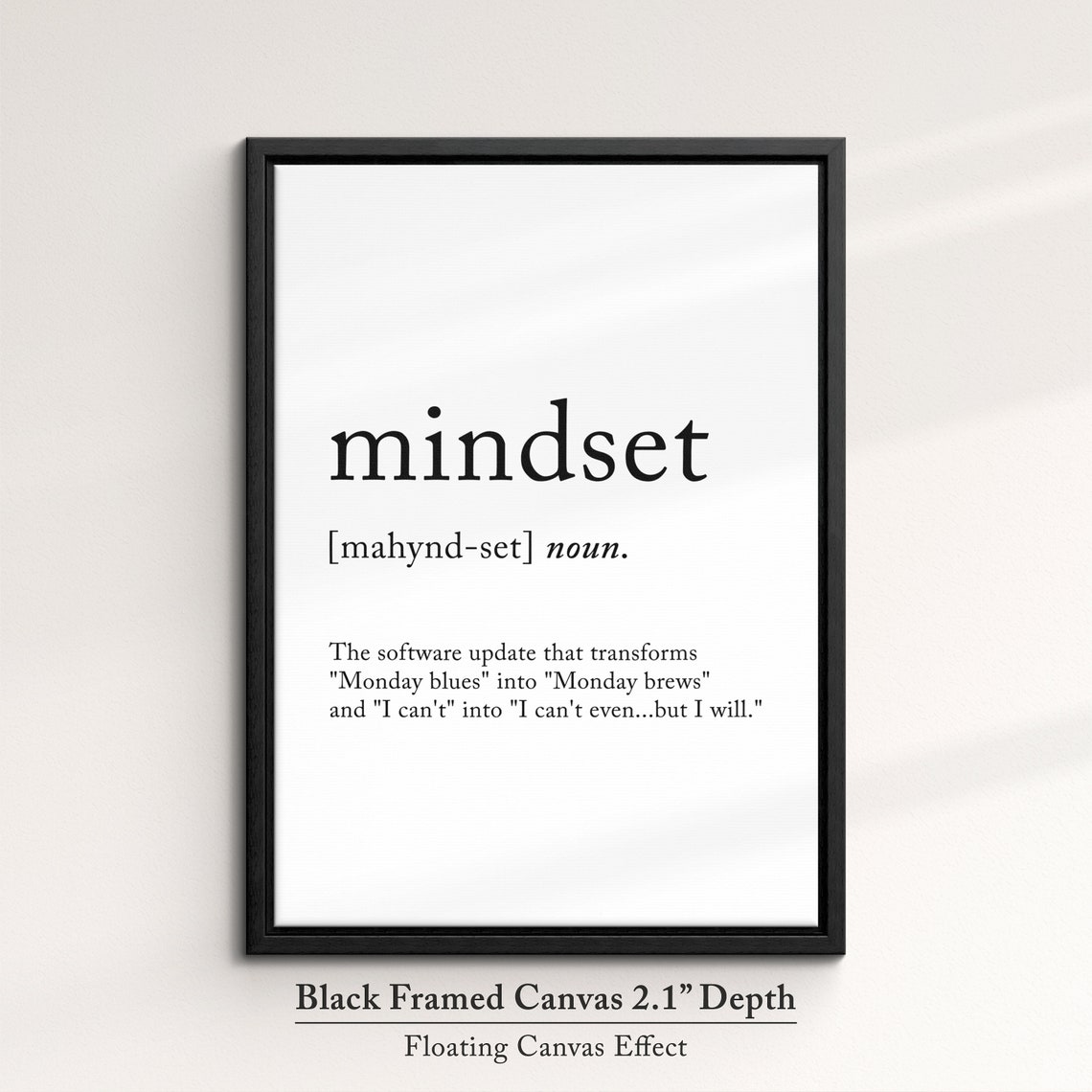 Mindset Funny Dictionary Definition Quote Minimalist Wall Art Poster - Image 2