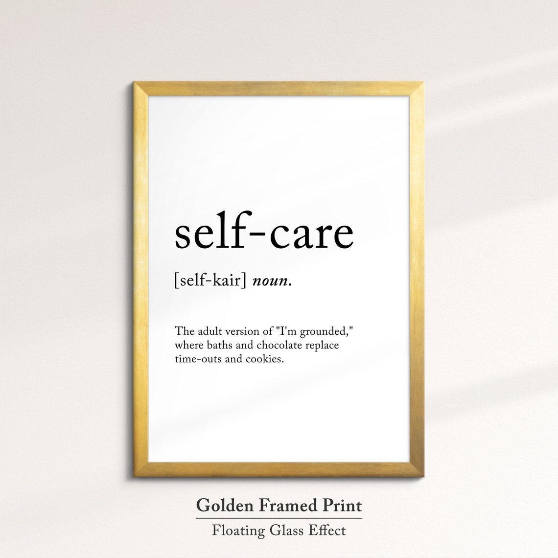 Self-Care Funny Dictionary Definition Quote Minimalist Wall Art Poster - Image 5