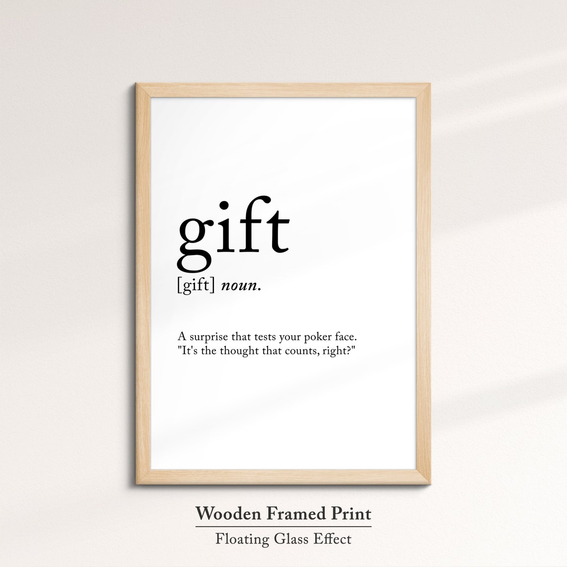 Gift Dictionary Definition Word Art Minimalist Typography Art Poster - Image 6