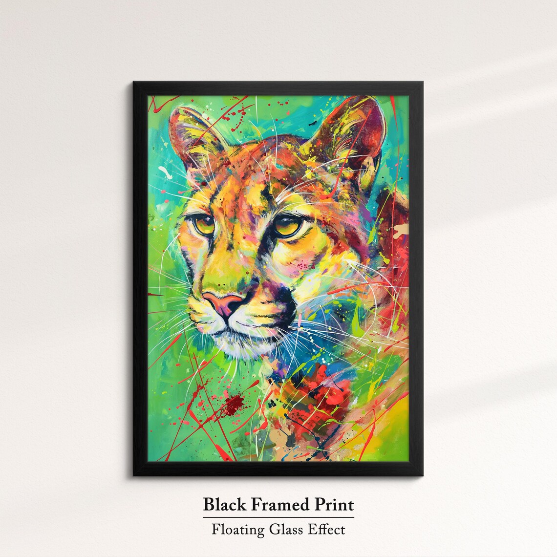 Colorful Lioness Face Pop Art Painting Vibrant Splatter Wildlife Wall Art Poster - Image 8