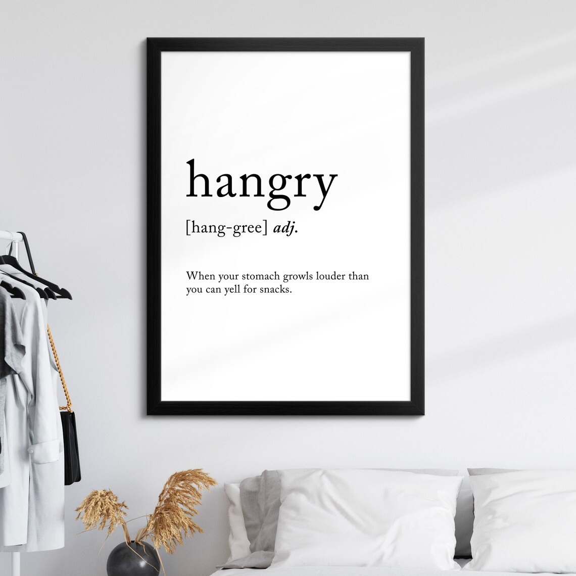 Hangry Minimalist Definition Quote Word Art Framed Print Framed Female Wall Art Lady Poster Feminine Home Decor Gifts For Her - Image 8