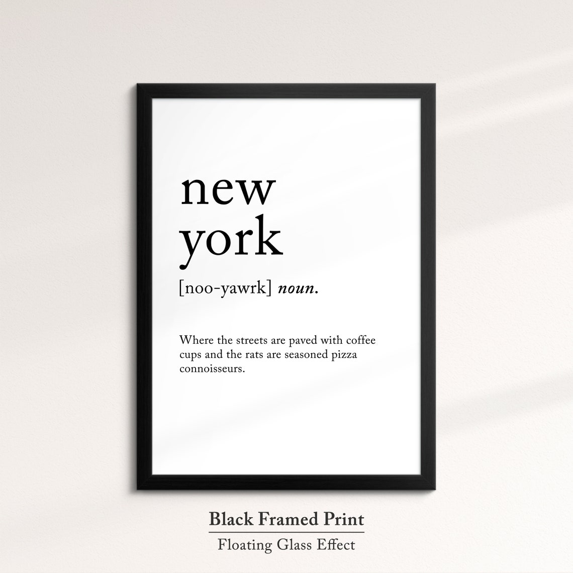 New York City Dictionary Definition Funny Pizza Rats Quote Wall Poster - Image 8