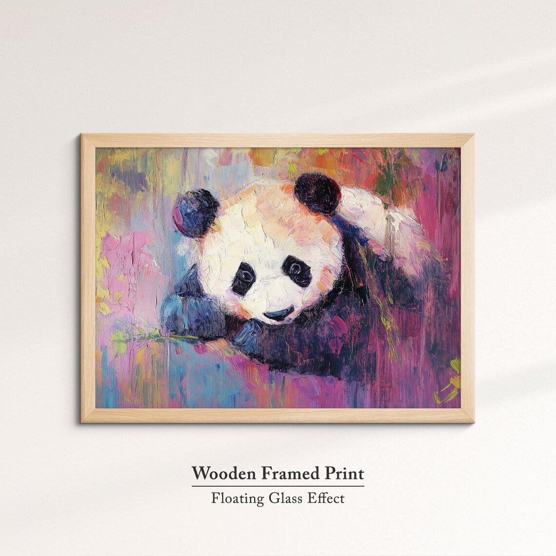 Panda Abstract Oil Painting Vibrant Neon Wildlife Portrait Wall Art - Image 6