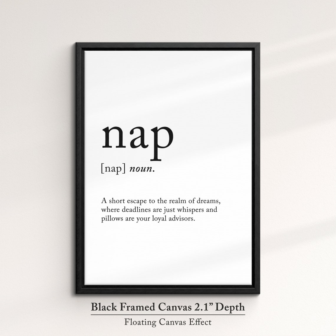 Nap Funny Dictionary Definition Quote Minimalist Wall Art Poster - Image 2