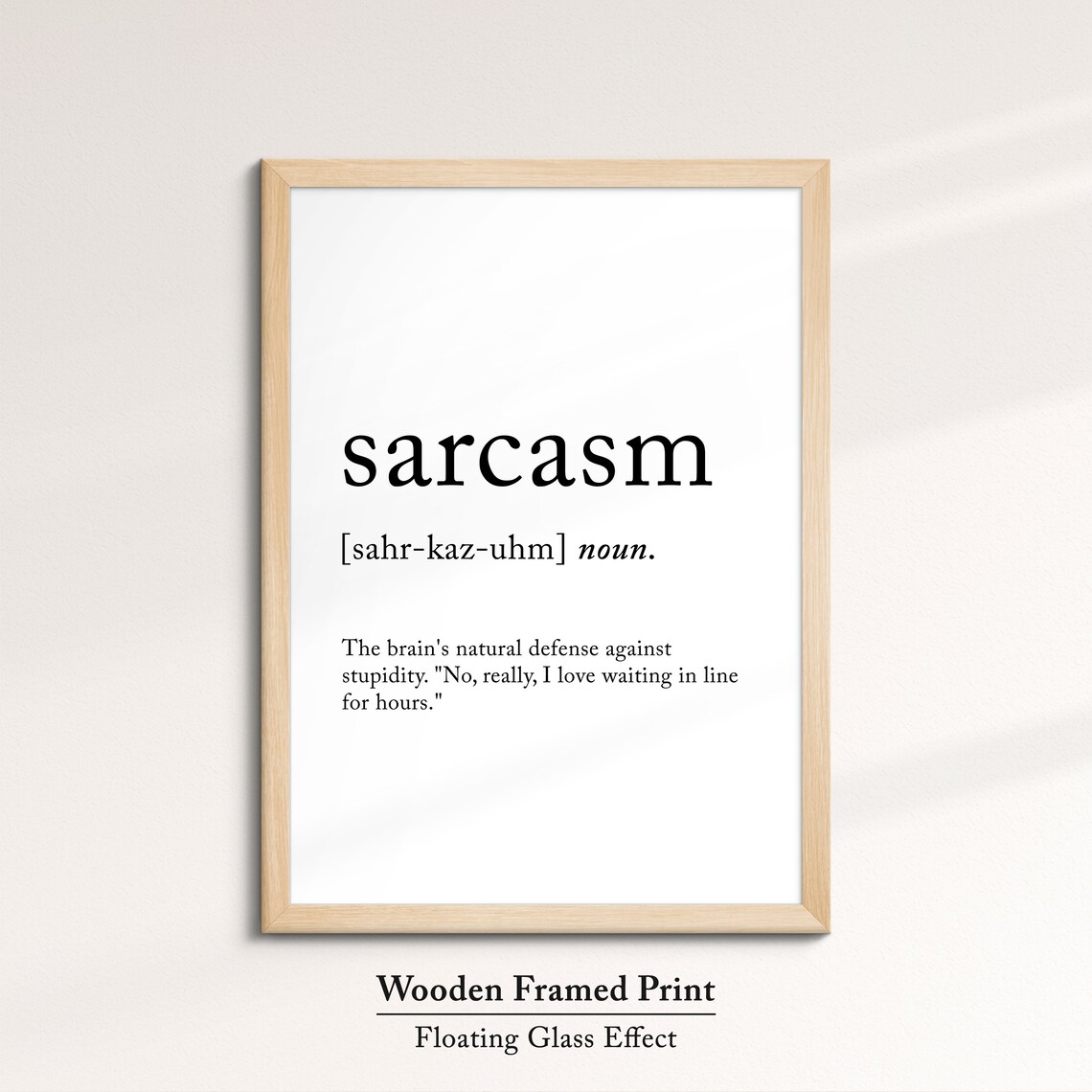 Sarcasm Minimalist Definition Quote Word Art Framed Print Framed Female Wall Art Lady Poster Feminine Home Decor Gifts For Her - Image 6