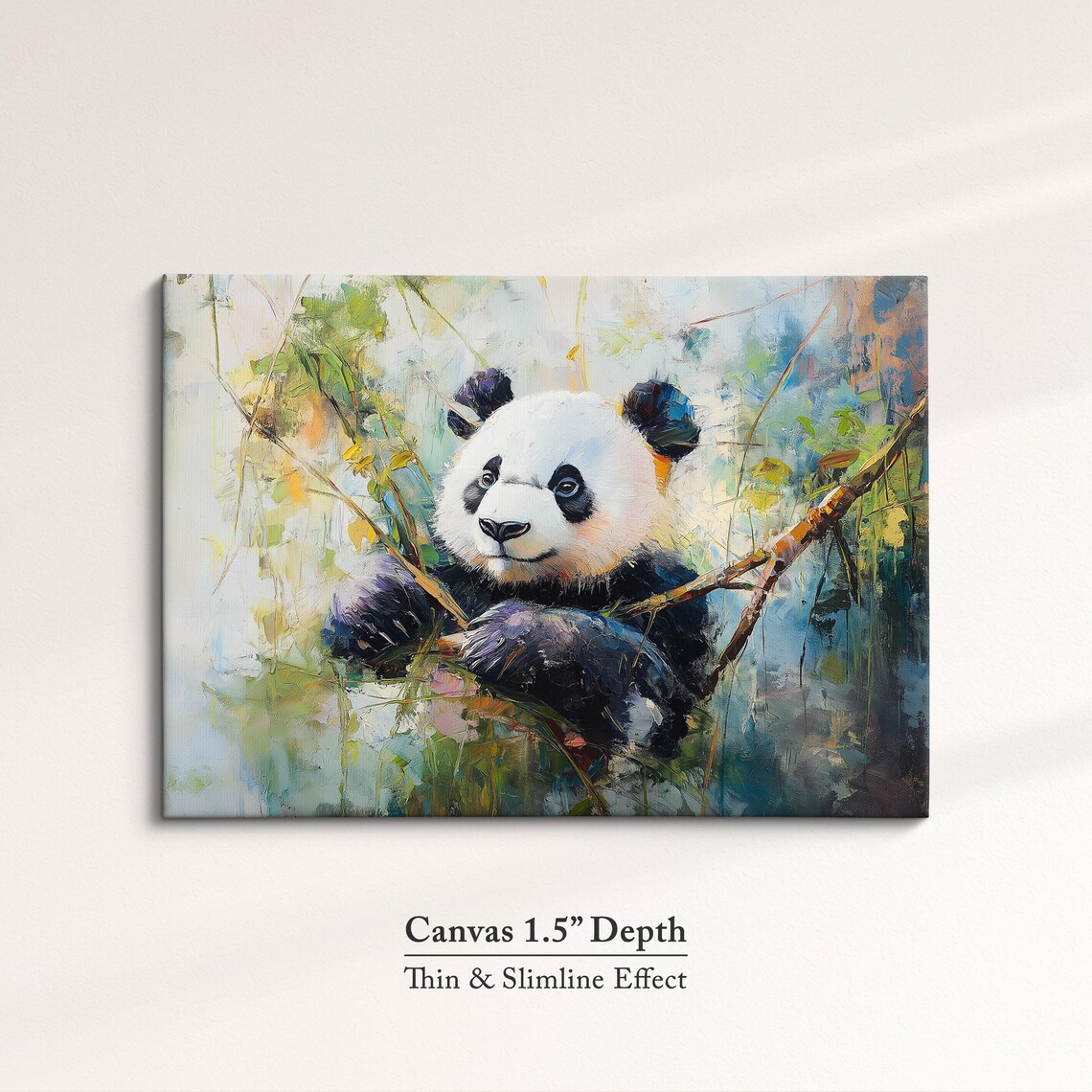 Panda Abstract Oil Painting Soft Impressionist Bamboo Wildlife Poster - Image 3