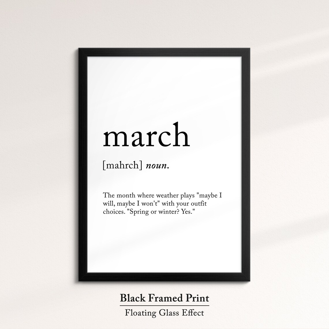 March Minimalist Definition Quote Word Art Framed Print Framed Female Wall Art Lady Poster Feminine Home Decor Gifts For Her - Image 5