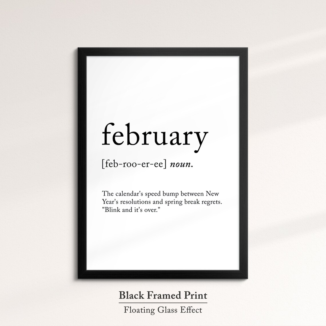 February Minimalist Definition Quote Word Art Framed Print Framed Female Wall Art Lady Poster Feminine Home Decor Gifts For Her - Image 5