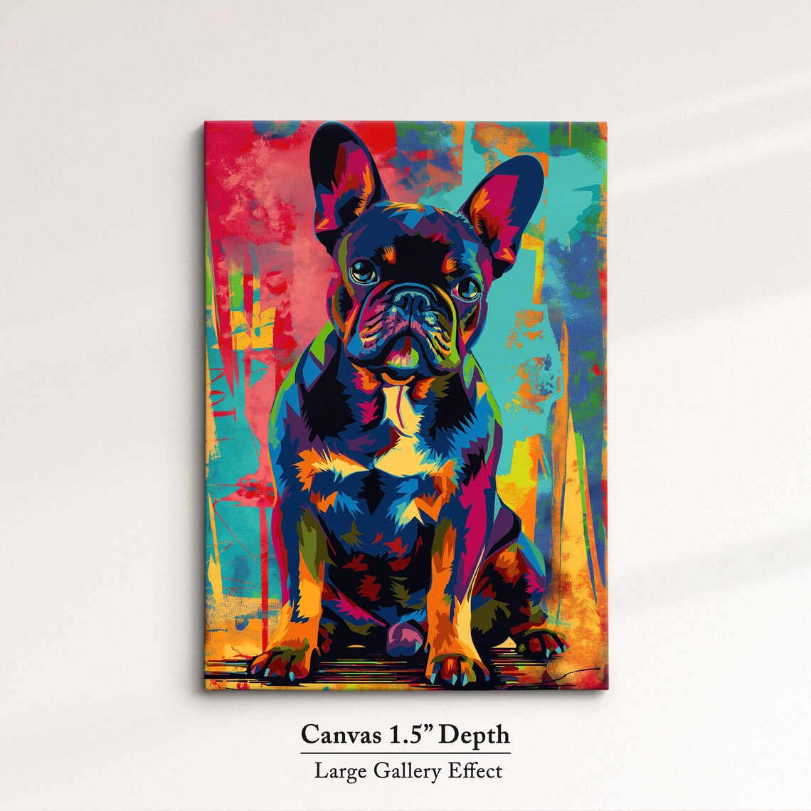 French Bulldog Colorful Pop Art Sitting Puppy Portrait Poster - Image 3