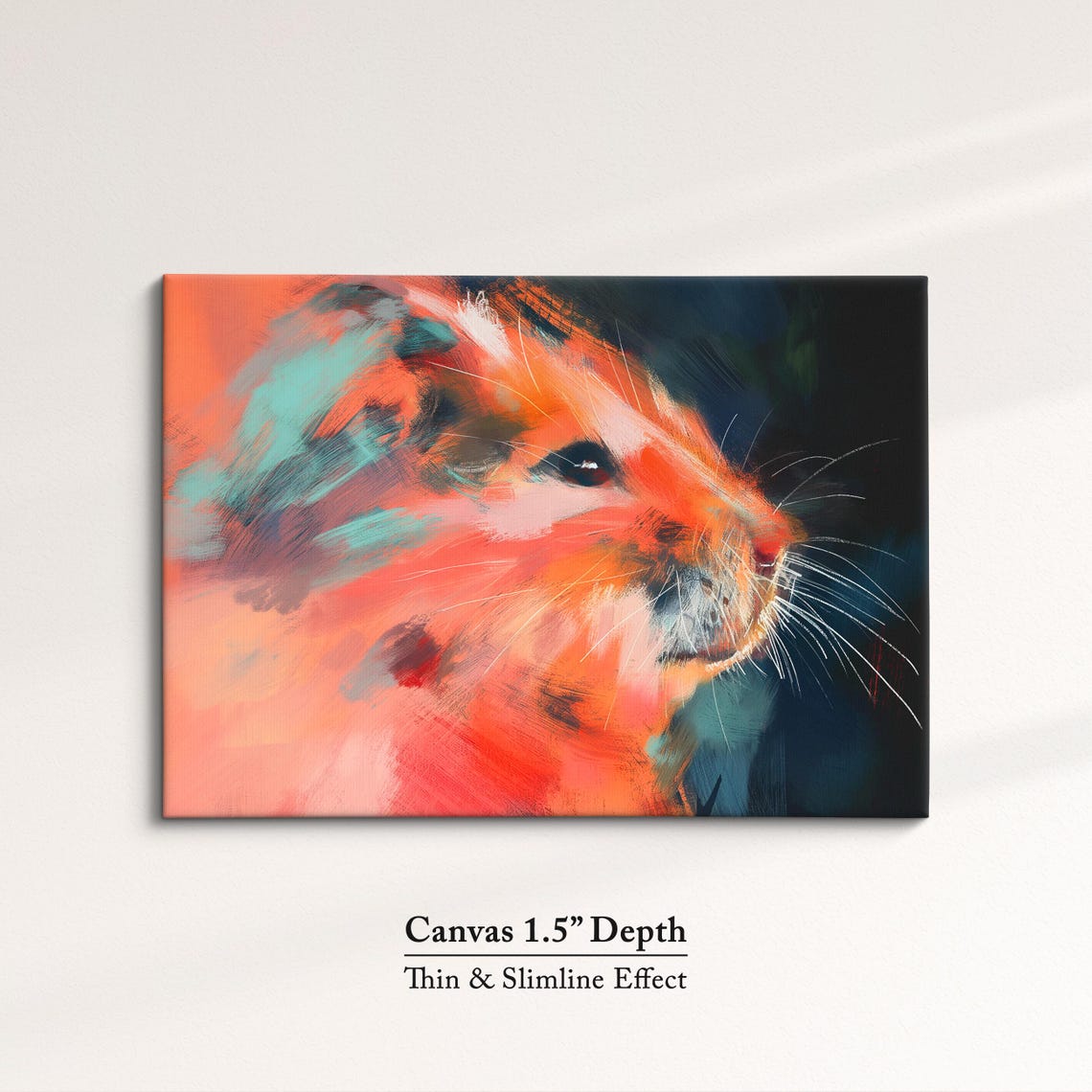 Hamster Fiery Orange Teal Bold Abstract Close Up Small Pet Art Poster - Image 3