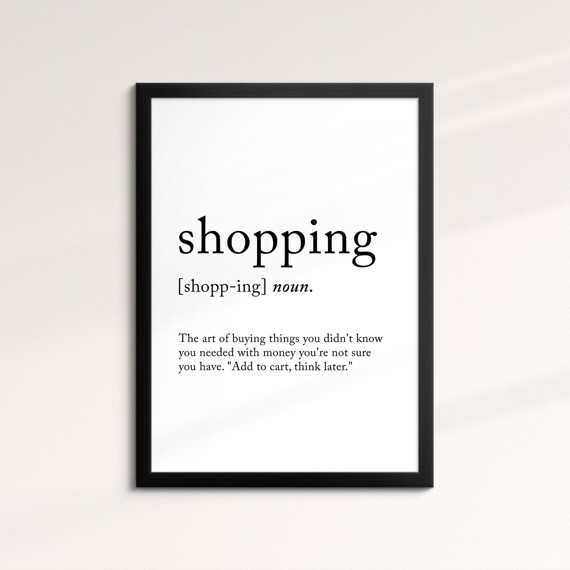 Shopping Minimalist Definition Quote Word Art Framed Print Framed Female Wall Art Lady Poster Feminine Home Decor Gifts For Her