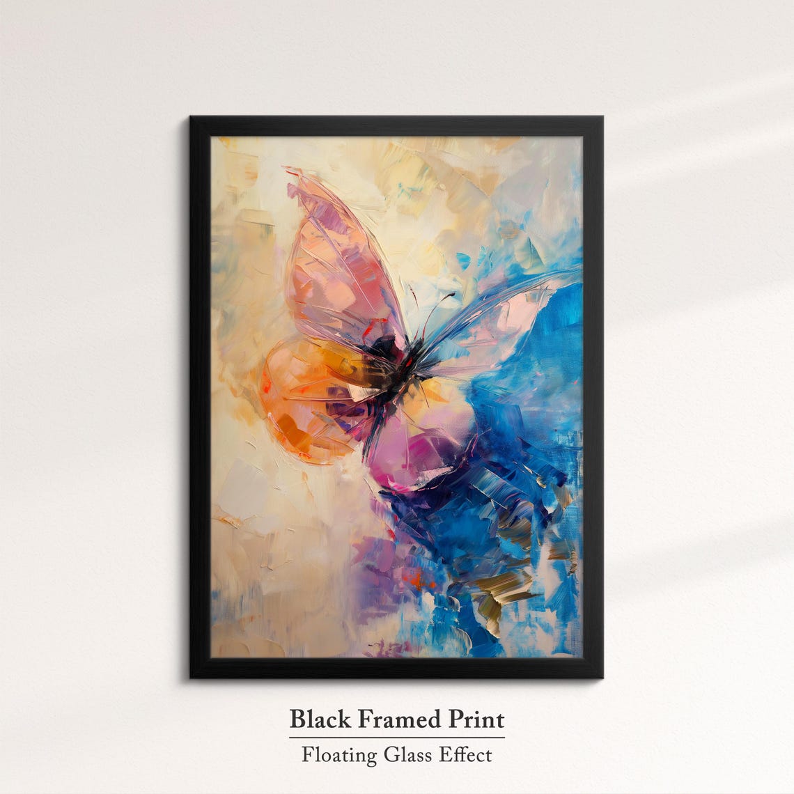 Colorful Butterfly Abstract Oil Painting Framed Print Framed Portrait Wall Art Poster Home Decor Interior Butterfly Lover Gift - Image 8